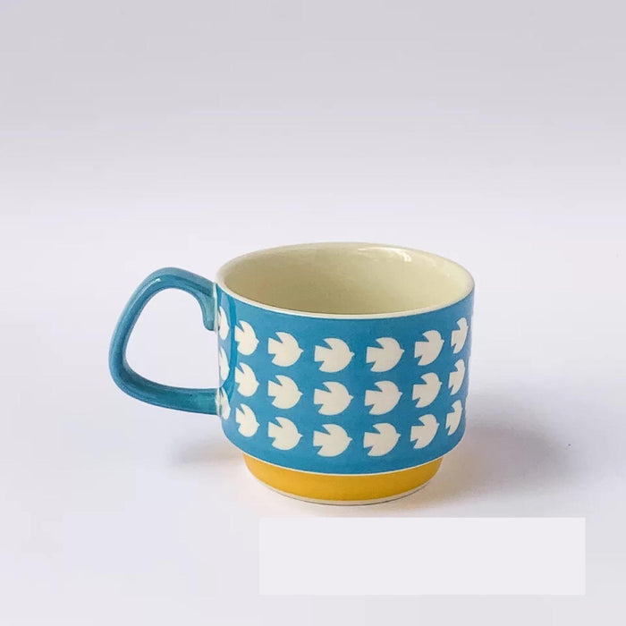 Stapelbare Retro-Blumen-Kaffeetasse