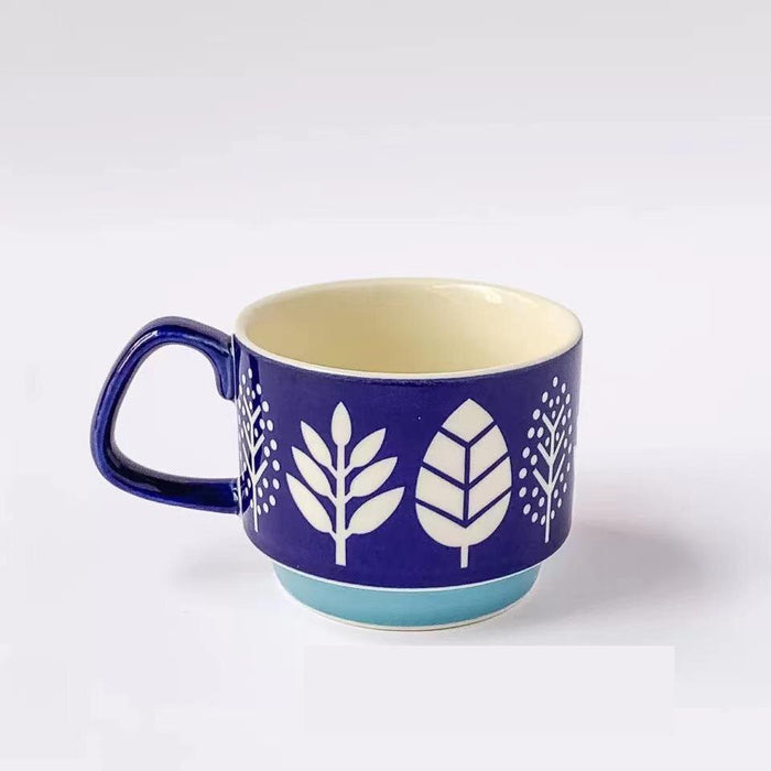 Stapelbare Retro-Blumen-Kaffeetasse