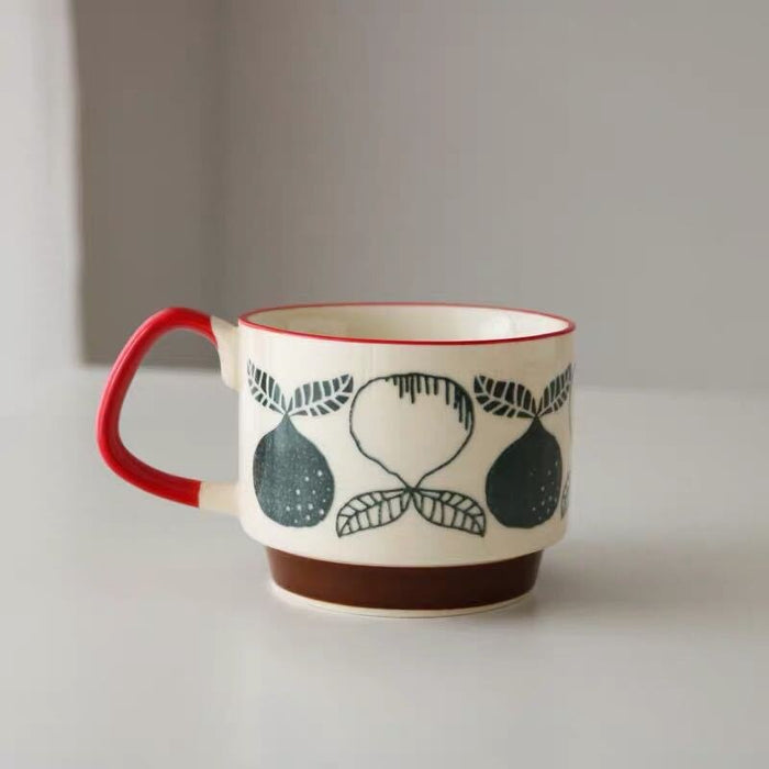 Stapelbare Retro-Blumen-Kaffeetasse