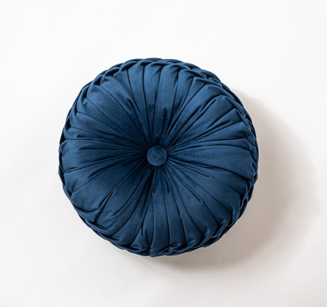 Velvet Ruffle Round Throw Pillow Kissen