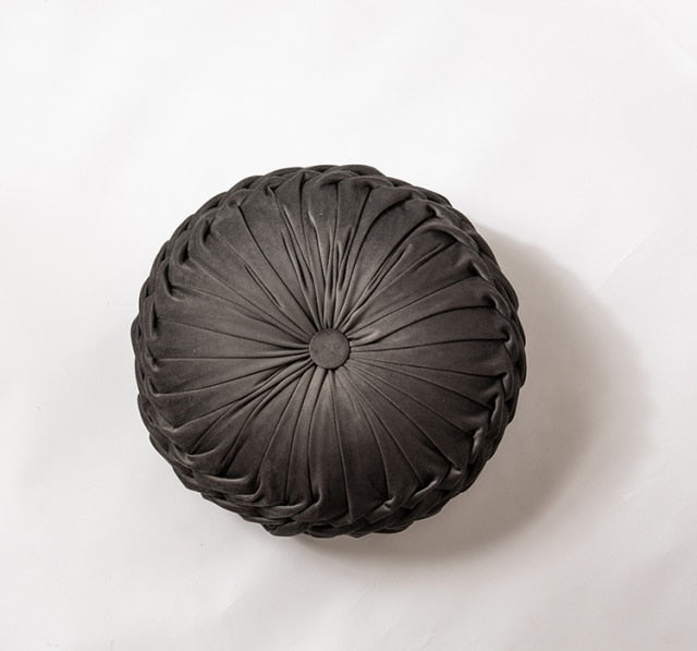 Velvet Ruffle Round Throw Pillow Kissen