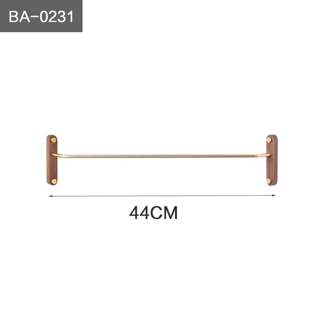 Eckwand-Kleiderbügel aus Akazienholz und Messing