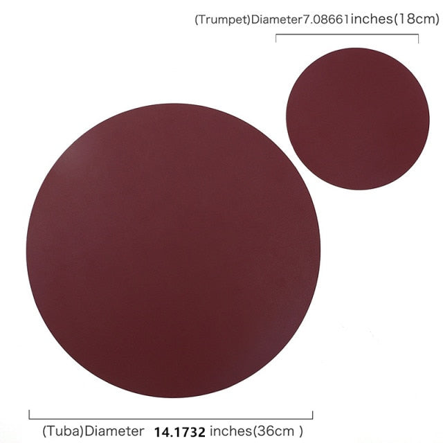 Moderne wasserdichte Tischsets und Untersetzer aus Pu-Leder