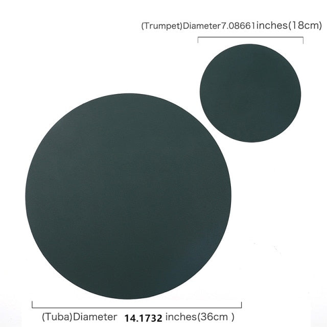 Moderne wasserdichte Tischsets und Untersetzer aus Pu-Leder