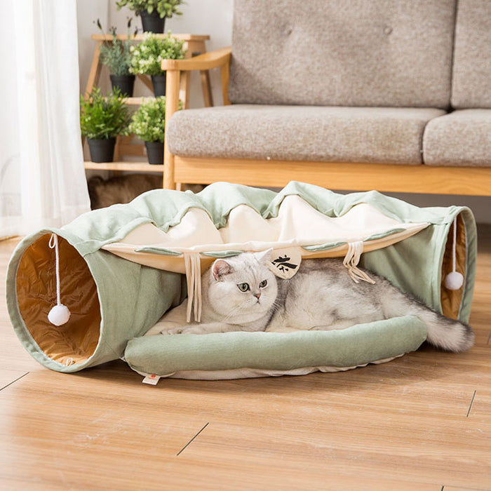 Katze Tunnel mit abnehmbarem Katzenbett